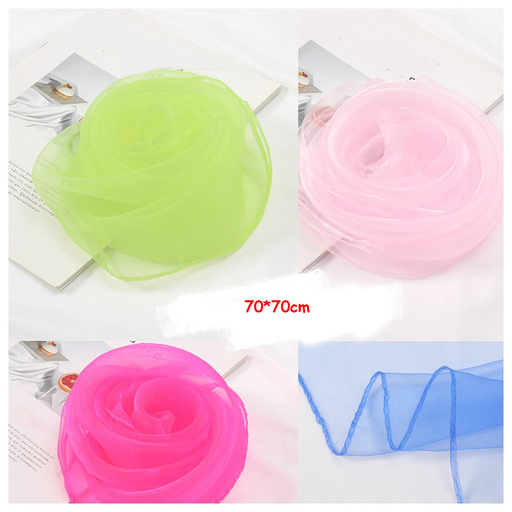 60cm*60cm Square Scarves Solid Small Thin Headscarves Hijab for Kids Girls  New