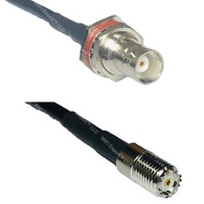 RFC195 BNC FEMALE BIG BULKHEAD to MINI UHF FEMALE Coax RF Cable USA-Ship Lot