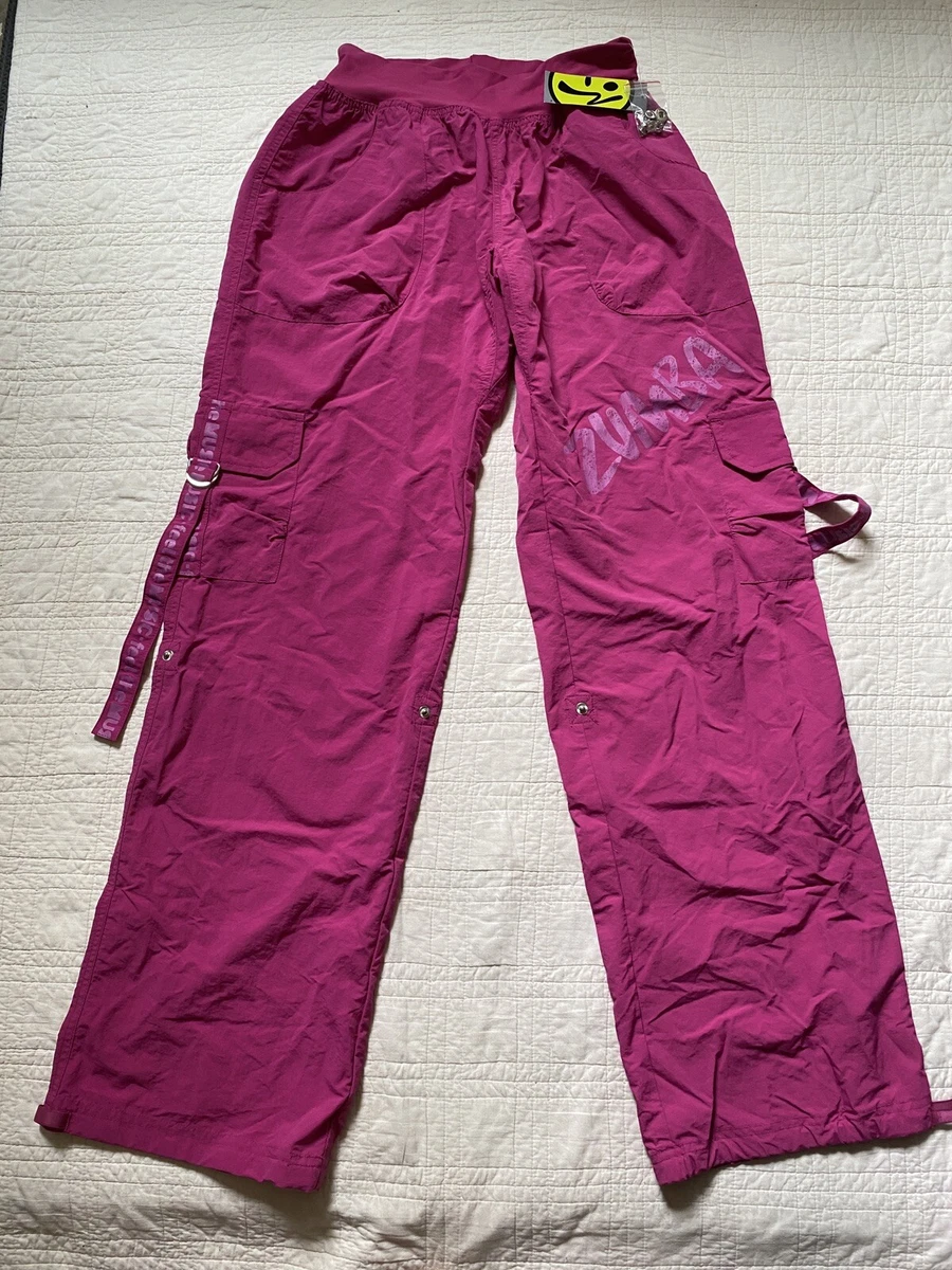 Zumba NWT Feelin It Cargo Pant Purple Pink MULBERRY L Large Dance