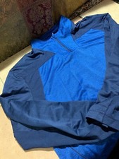 Mens Champion Elite Blue 1/4 Zip Pullover Sweatshirt Size Large