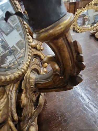 Coppia Di Specchiere In Legno Dorato, Stile Luigi XIV. XX Secolo - Foto 24 di 24