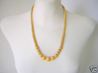 Vintage Kette Bakelit Kugel Gelb Bakelite Balls Necklace 30,7 g/60 cm