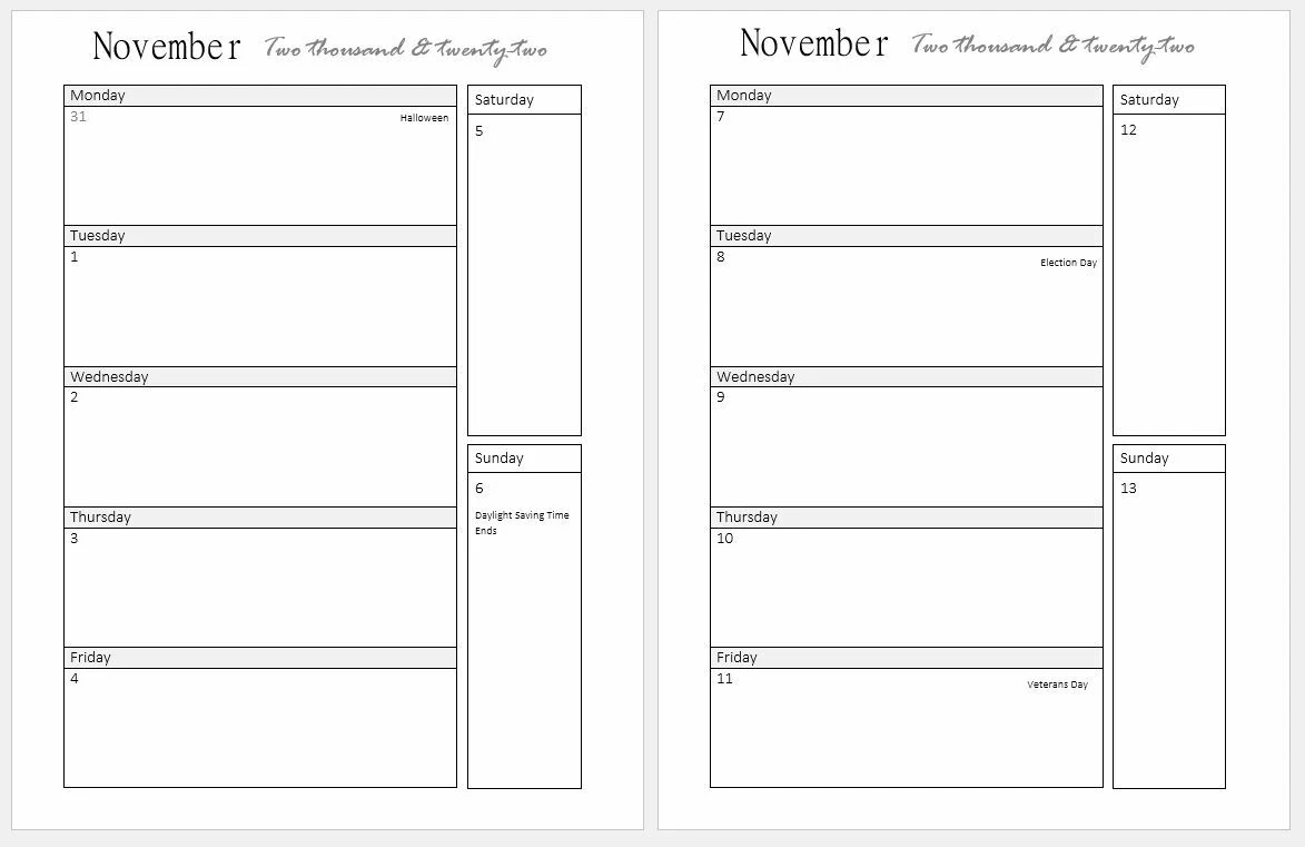  2024 Monthly Planner Calendar Refills for A5 Size