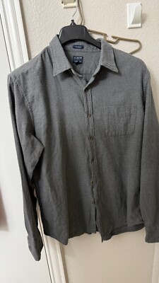 BRAND NEW J CREW Mens LARGE Gray FLANNEL Button Up Shirt Soft NWT FREE SHIPPING