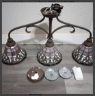 3 PC Vintage Tiffany Style Stained Glass Bell 8.5 Shaped Ceiling Light Fixture
