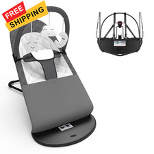HOUSEHOLD WORLD Portable Baby Bouncer Seat for Babies 0-18 Months, Dark Grey