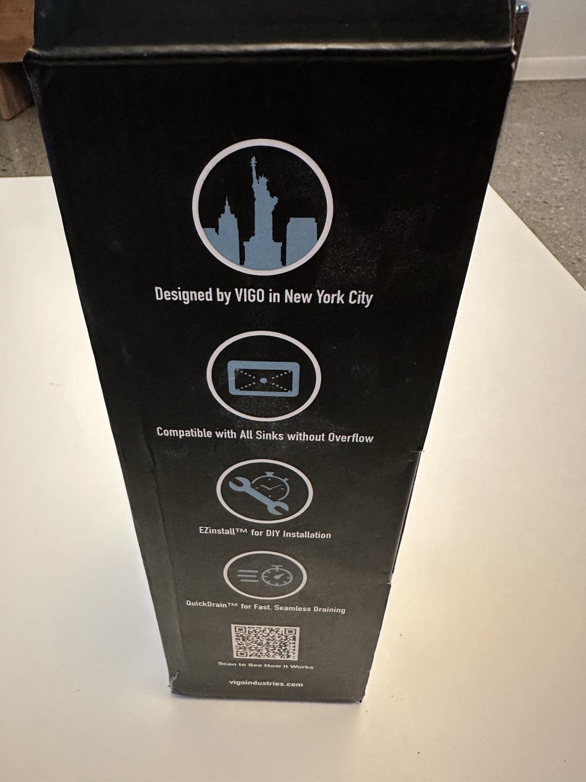 Vigo Matte Black Push/Pop-Up Drain Assembly VG07000MB Without Overflow Fits 1.75