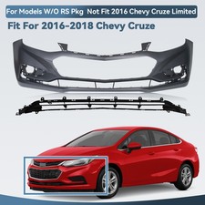 For 2016 2017 2018 Chevy Cruze Front Bumper Cover Fascia Lower Grille Kit 2pcs