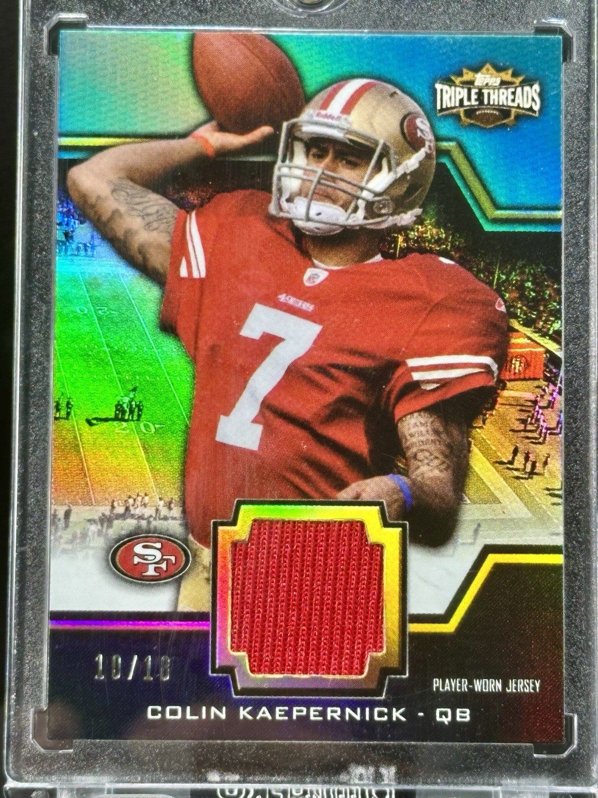 Colin Kaepernick Topps Triple Threads Unity Relic #150 Emerald