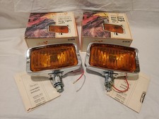 Set Of 2 Vintage Nos Sears Quartz Halogen Auxiliary Amber Fog Light 55711