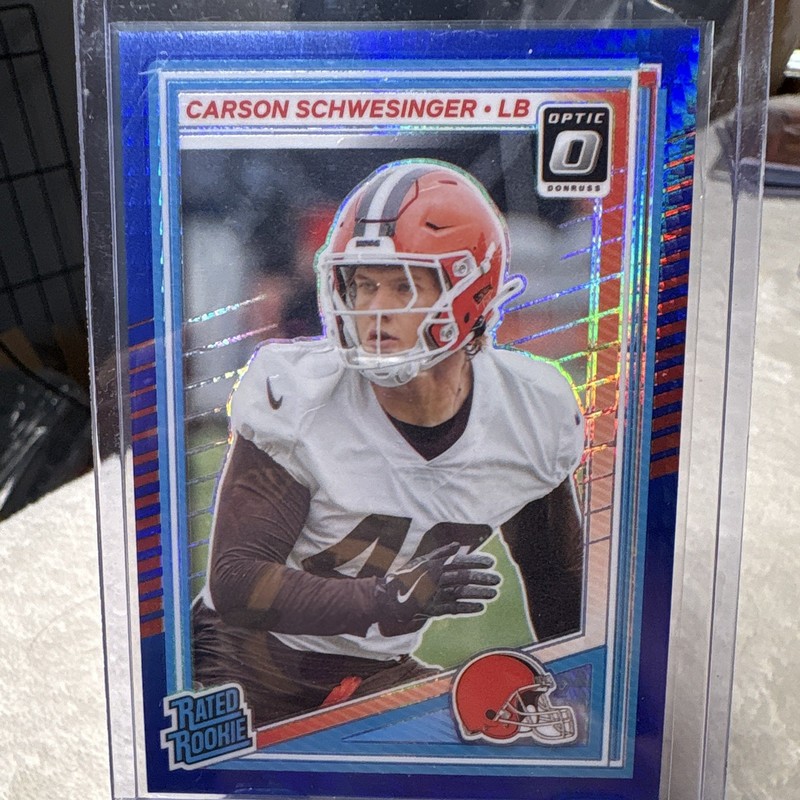 Panini 2025 Donruss Optic Carson Schwesinger Cleveland Browns Blue Prizm #217