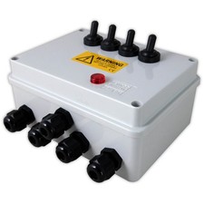 GARDEN SWITCH BOX 4 WAY OUTDOOR SOCKET POND WEATHERPROOF PUMP FILTER FISH WATER