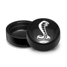 Ford Mustang Cobra On Black Abs Plastic License Plate Frame Screw Covers