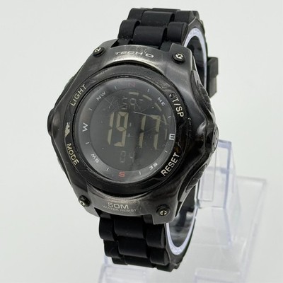 Men's TECH4O NorthStar Digital All Black Sport Watch, 50mm, Alarm, Chrono, Runs