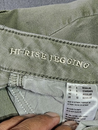 American Eagle Jeans Women's 6 Olive Hi-Rise Jegging Super Stretch Distress Pant - Picture 6 of 13