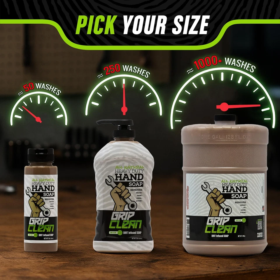 Grip Clean ручной очиститель для механиков, сверхпрочное жидкое мыло с натуральным пу... - Изображение 3 из 4