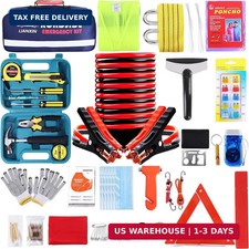 142 Pcs Emergency Roadside Kit For Car Safety Car Kit With Jumper Cables 142 Pcs Emergency Roadside Kit For Car Safety Car Kit With Jumper Cables