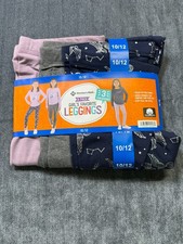 NWT Member's Mark My Favorite Leggings Girls 10/12 Multicolor Preppy - 3-Pack
