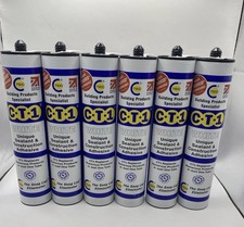 CT1 white Silicone Sealant and Construction Adhesive 290ml  pack of 6 