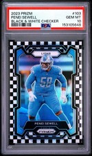 2023 Penei Sewell Panini Prizm Black & White Checker #103 PSA 10 Lions Pop 6