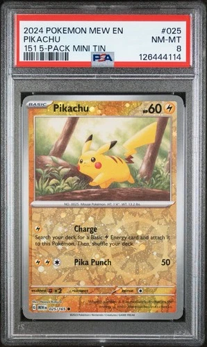Pikachu - Reverse Cosmos Holo Costco Promos 025/165 SV 151 PSA 8 NM-MT