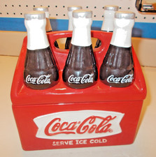 Vintage Ceramic Houston Harvest Coca Cola Soda Pop Cookie Jar 6-Pack