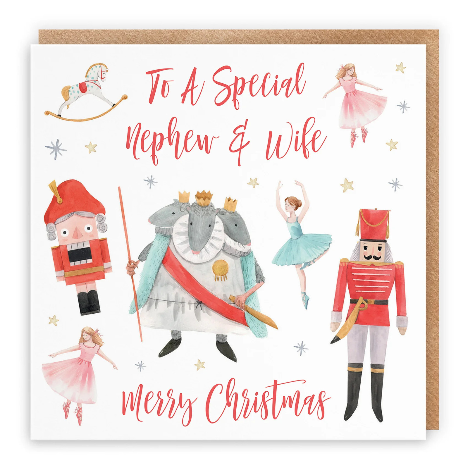 Nephew And Wife Christmas Card Nutcracker