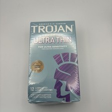 TROJAN Ultra Thin Lubricated Latex Condoms 12 ct Exp. 05/2026