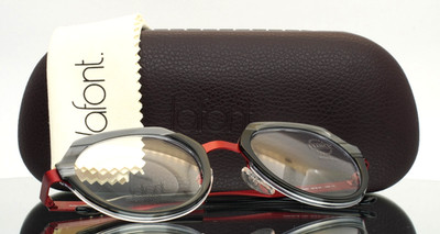 JEAN LAFONT Gabrielle 1051 Black Red Womens Round Eyeglasses 48-21-134 B:41 A