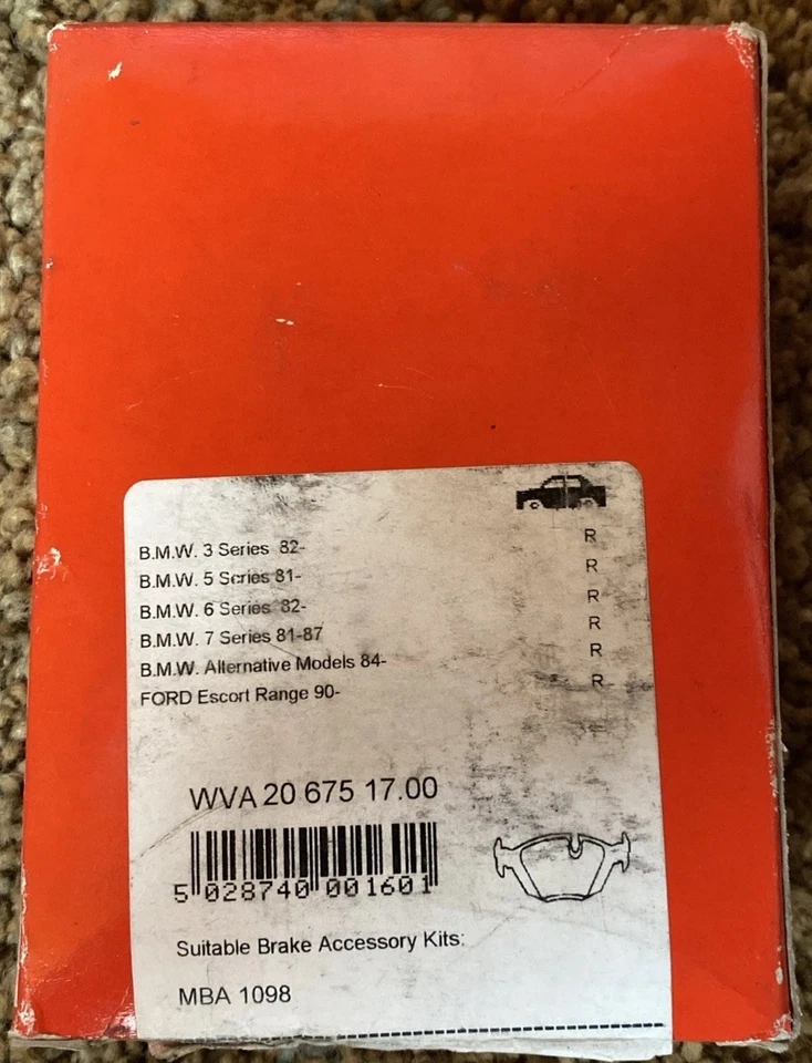 Juego de pastillas de freno traseras Mintex para e30 BMW 318i 318is 325i 325is WVA 20 675 17,00 NOS Foto 2 de 4