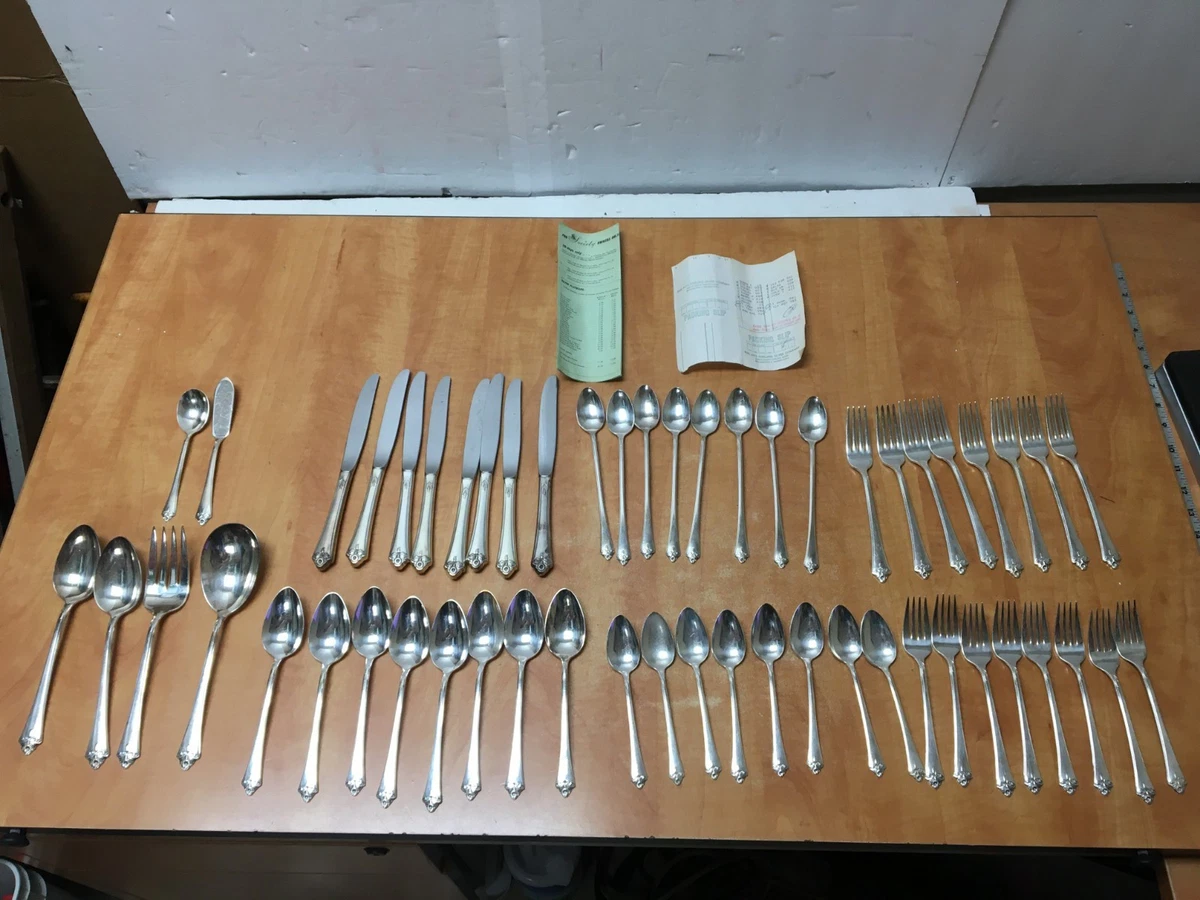 International Silver Antique US Silver-Plated Flatware Sets for