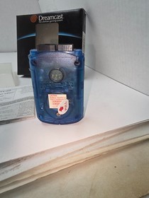 WORKING Sega Dreamcast Clear Blue VMU OEM Visual Memory Unit NEW BATTERY'S  #H9