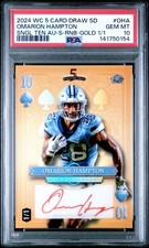 OMARION HAMPTON - True Gold 1/1 - On  Card Auto - Red Ink - POP 1 - RC Chargers