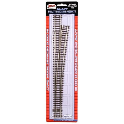 Atlas Model Railroad HO Code 83 #8 Custom Right-Hand Turnout ATL566 HO Track