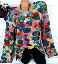 Leins Shirt Tunika Bluse Damen Pulli Top Lagenlook Kurz Damen Viskose XXL 44 46