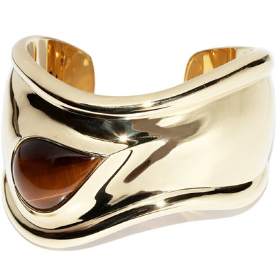 TIFFANY & Co. Elsa Peretti Bone Cuff SM MM Armreif Tigerauge K18YG P0031836