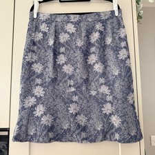 Brendella Blue Floral A-Line Skirt Ladies Midi Knee Length Flared UK 16 VGC
