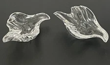 2 Gorham Full Lead Crystal Swallow Candle Holder Bird Taper Candlesticks