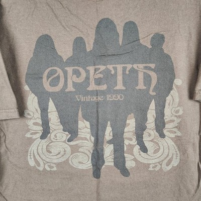 Vintage Opeth Shirt Mens XL Brown Evolution Anthology Band Tour Swedish Metal