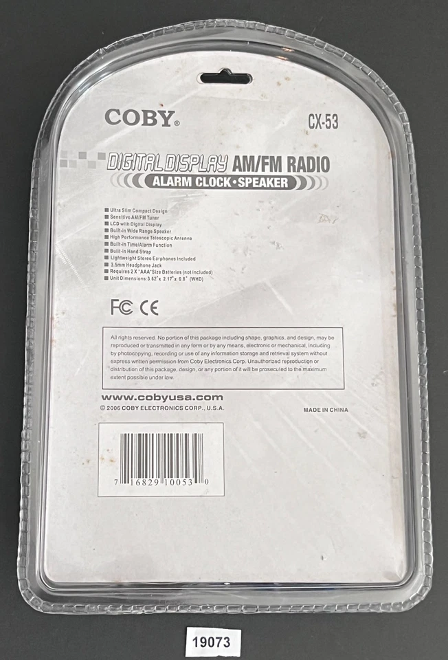 Coby CX-53 AM/FM Radio with Digital Display & Alarm Clock Factory Sealed - Image 4 of 4
