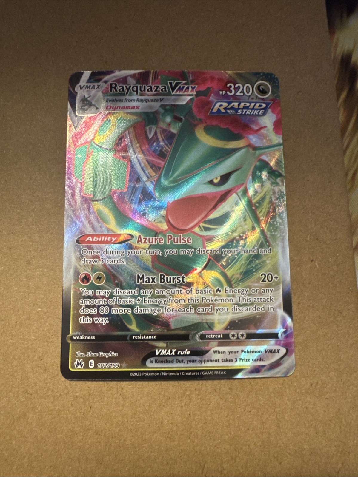 Pokémon TCG Rayquaza VMAX Crown Zenith Ultra Rare Card 102/159 Mint Condition
