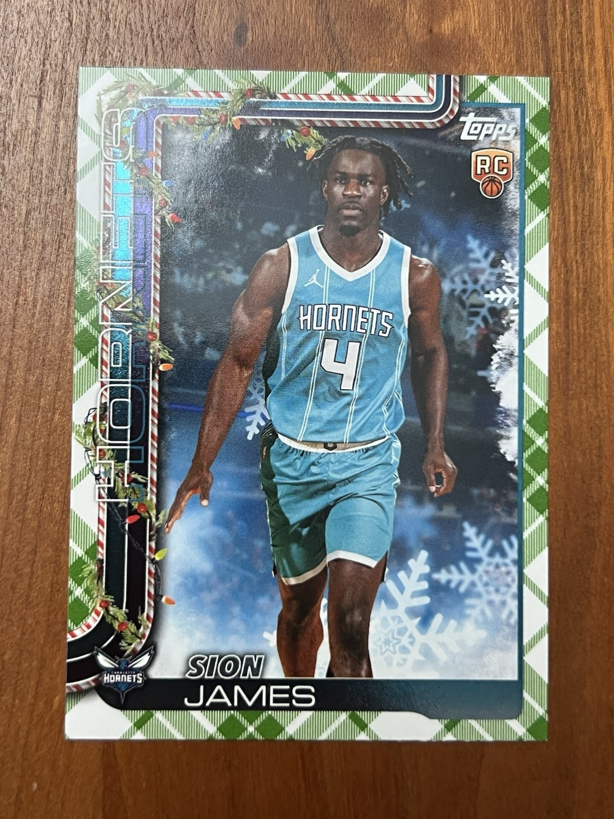 2025-26 Topps Holiday Sion James Plaid Parallel Rookie RC #H193 Hornets