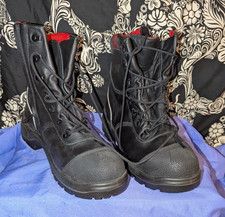 black work boots uk size 11. red lining, out of box but good condition