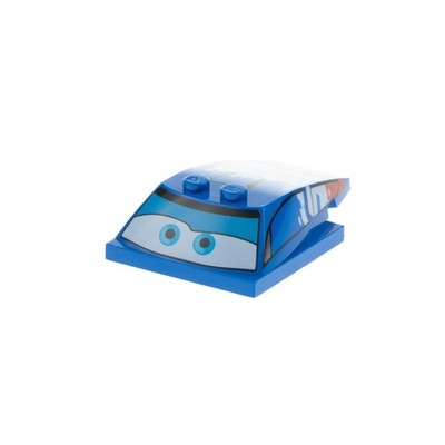 1x Lego Roof Brick 6x4x1 Blue Raoul ÇaRoule Eyes Cars 9485 crs070 93591pb10