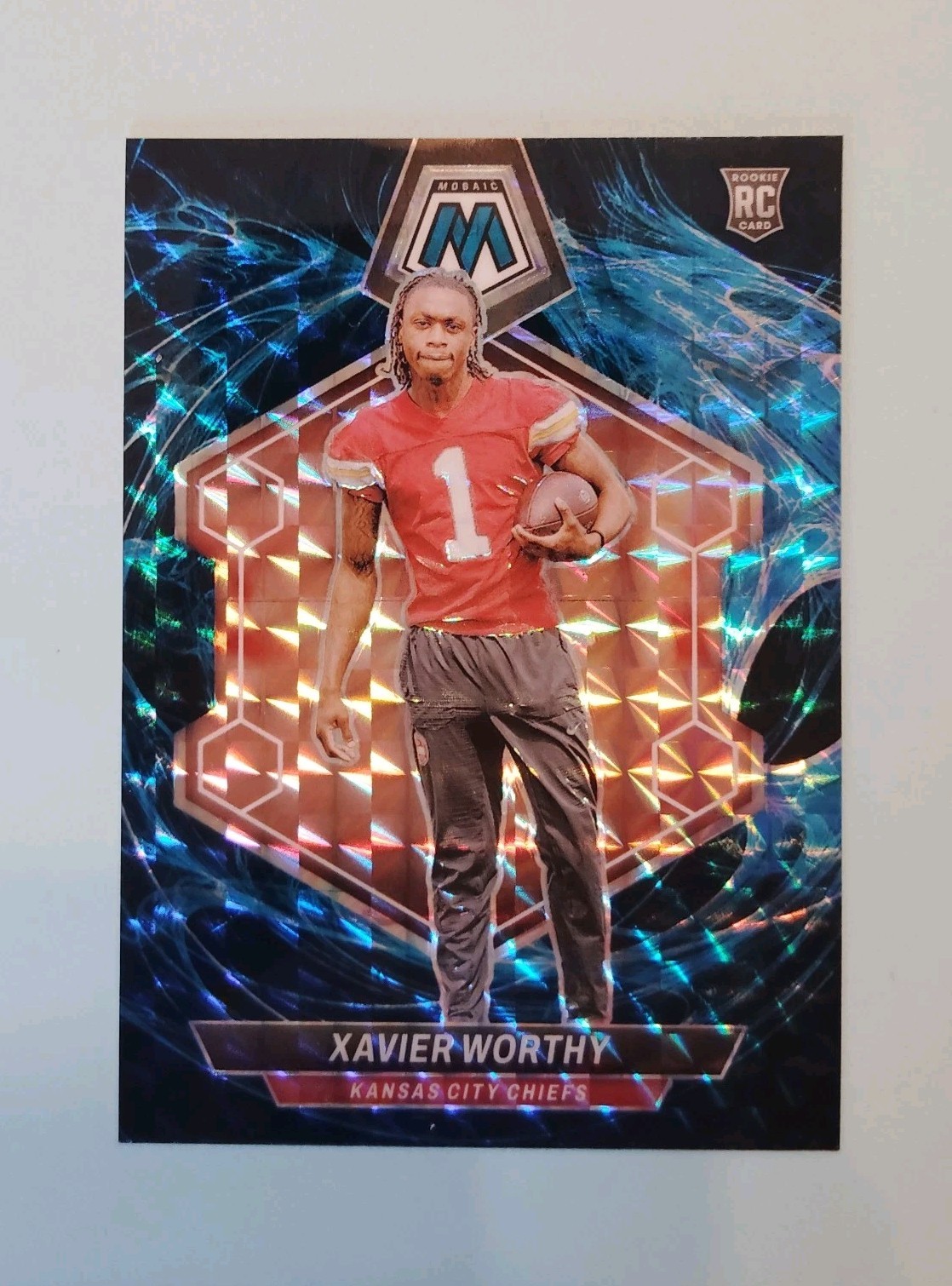2024 Panini Mosaic Genesis Prizm Xavier Worthy RC SSP #328 - Kansas City Chiefs