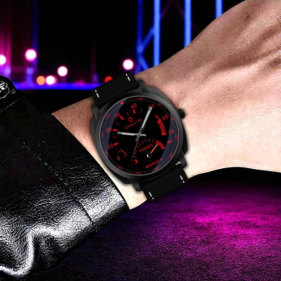 Orologio da Polso Nero Opaco con Contagiri Renault 5 GT Turbo Montre Watch Sport - Imagen 2 de 4