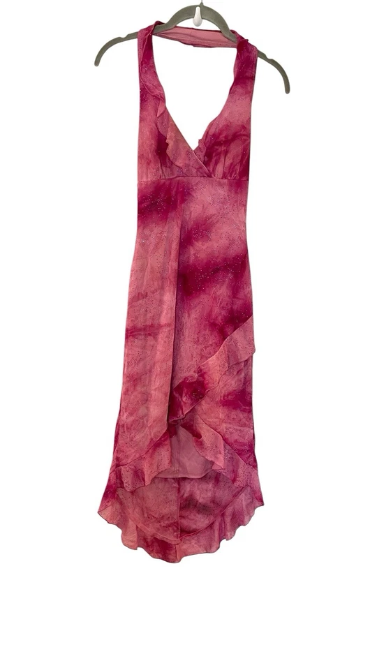 Vestido asimétrico halter vintage Rampage años 90 Y2K Fairy Grunge Whimsigoth HOCO S Foto 2 de 4