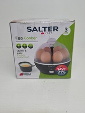 Salter XL Egg Cooker 6 Egg Capacity & 2 Poachers Black Electric