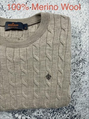 Morris Stockholm M Merino Wool Cable Knit Sweater   Old Money Winter Classic