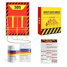 MSDS SDS Binder and Wall Station Yellow Heavy Duty 3 Inch Material Safety Da...